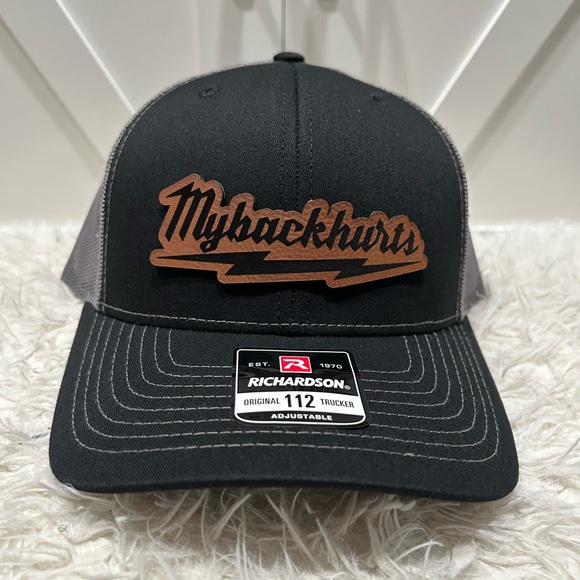 My Back Hurts Laser Engraved Trucker Richardson 112 Hat. - Picture 2 of 2